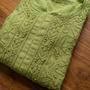 Premium Soft Kota Chikankari Kurti collection MEHENDI GREEN