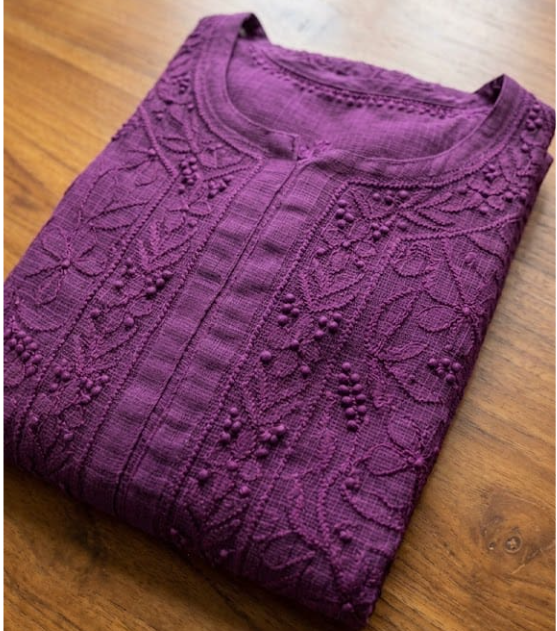 Premium Soft Kota Chikankari Kurti collection PURPLE