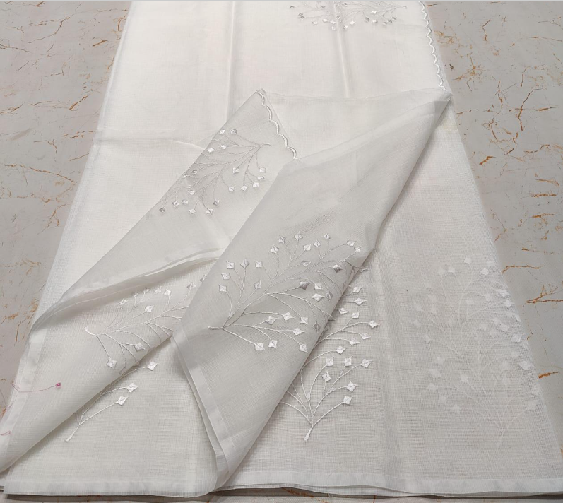 Kota Doria with self embroidery